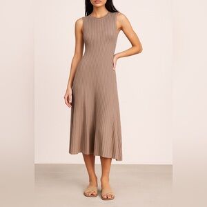 .. a new day Beige Ribbed Maxi Dress